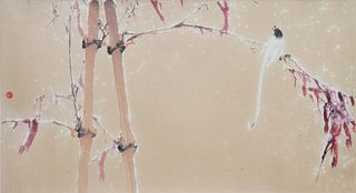 Chinese Painting of Bird in Snow by Zhao Shaoang