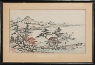 Chinese Autumn Landscape Painting by Qian Junkui