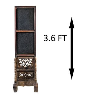 Chinese Wooden/Marble Carved Screen