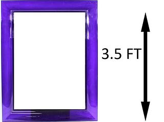 Kartell Purple Lucite Rim Mirror