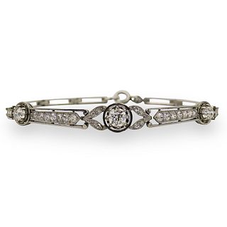 French Art Deco Platinum and Diamond Bracelet