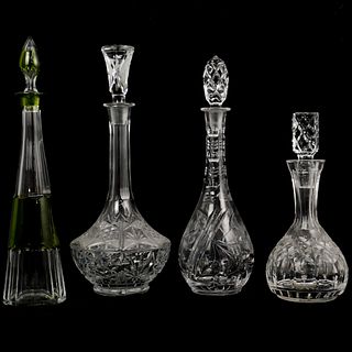 (4 Pc) Lot Of Continental Crystal Decanters