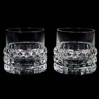Pair Of Waterford Style Crystal Tumbler Glasses