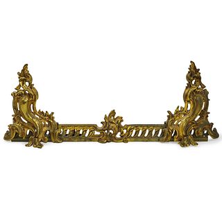 (3 Pc) Continental Gilded Bronze Andirons