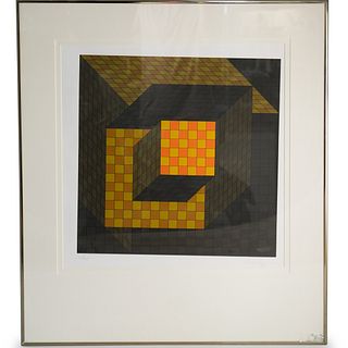 Victor Vasarely (Hungarian, 1908-1997) Color Serigraph