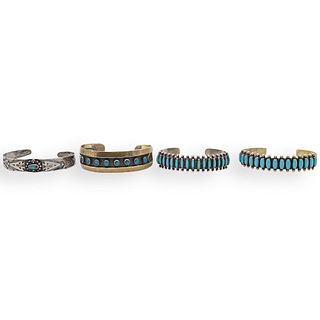 (4 Pc) Navajo Style Sterling Bangles
