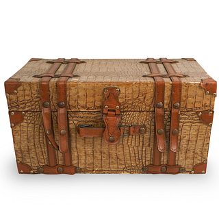 Wood and Alligator Skin Chest
