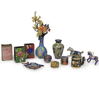 (12 Pc) Chinese Cloisonne Enameled Miniatures