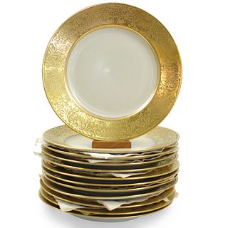 (12 Pc) Thomas Bavaria Gold Encrusted Plates