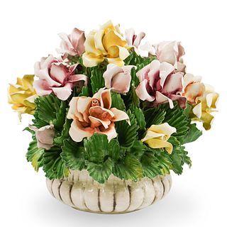Capodimonte Porcelain Floral Centerpiece