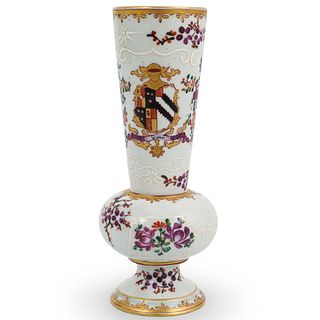 English Porcelain Baluster Floral Vase