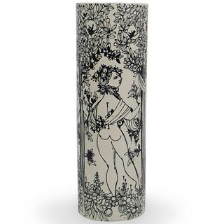 Bjorn Wiinblad Cylinder Porcelain Vase