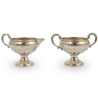 (2 Pc) Mueck-Cary Co Sterling Creamer and Sugar Bowl
