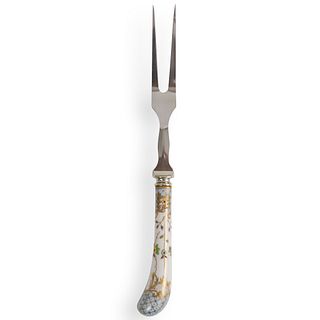 Stainless Steel and Porcelain Serving Fork