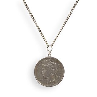1921 Silver Peace Dollar NecklaceÂ