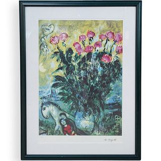 Marc Chagall Bouquet Of Roses Lithograph