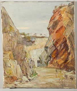 Agnes Richmond Rocky Landscape Oil on Canvas