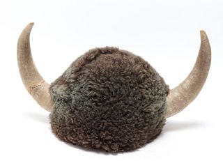 Fur & Horn Viking Style Helmet