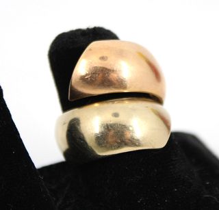 Mid-Century Modern 14K Yellow And Rose Gold Ring