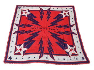 Givenchy Graphic Star Print Wool & Silk Scarf