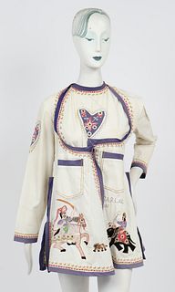 Indian Figural Embroidered Open Tunic