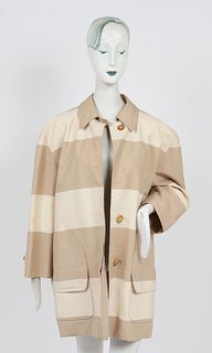 Bill Blass Two-Tone Stripe Trench Coat