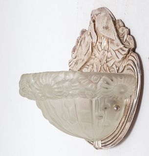 Sabino Attrib. Art Deco Frosted Glass Sconce