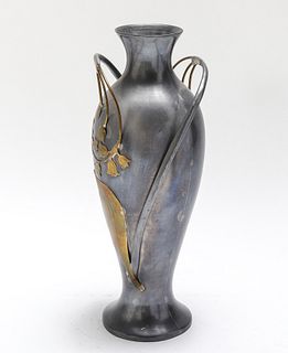 Art Nouveau Style Mixed Metal Vase