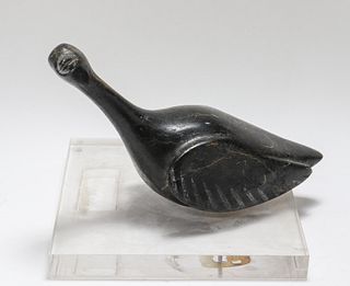 Inuit Carved Soapstone Duck Sculpture