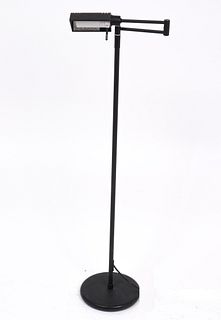 Holtkoetter Leuchten Ebonized Swing-Arm Floor Lamp