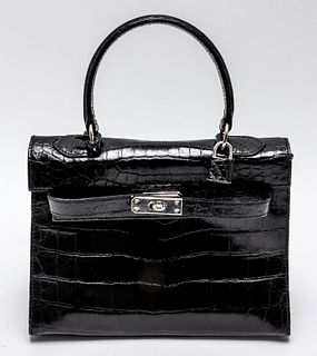 Hermes Kelly Inspired Crocodile Leather Handbag