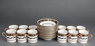 Richard Ginori “Pincio” Cups & Saucers, 24