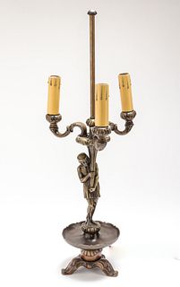Neoclassical Style Bronze Candelabra Table Lamp