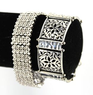 Modern Contemporary Fancy Link Silver Bracelets