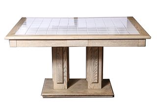 American Oak & Tile Top Dining / Center Table