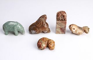 Asian Carved Hardstone Animals, 5