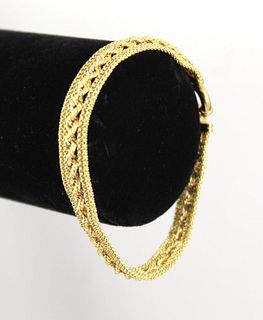 Itaor Designer 14K Gold Braided Chain Bracelet