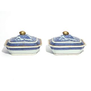 (2pc) CANTON COVERED TUREENS