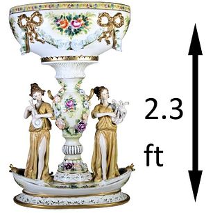 Monumental Ceramic Centerpiece, Maidens