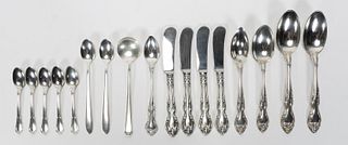 17 PC MIXED AMERICAN STERLING SILVER FLATWARE