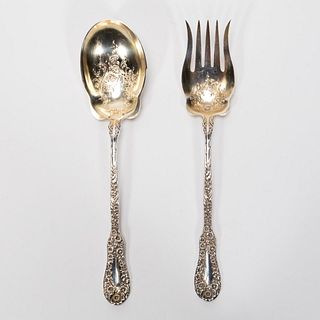 PAIR, STERLING SILVER DOMINICK & HAFF SALAD SET