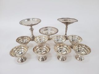 ELEVEN PIECES OF AMERICAN WEIGHTED STERLING SILVER