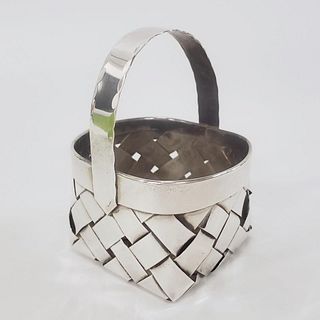 SMALL CARTIER STERLING SILVER WOVEN BASKET