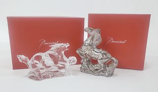 TWO BACCARAT "ZODIAC ANIMALS" CRYSTAL PAPERWEIGHTS