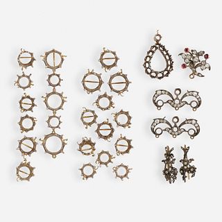 Group of Antique silver and gold mountings