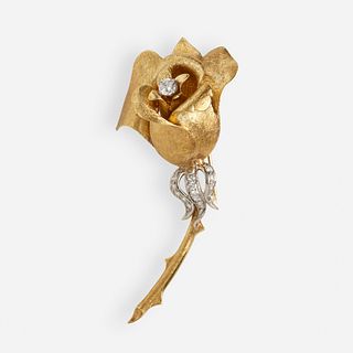 Erwin Pearl, Diamond and gold rose brooch