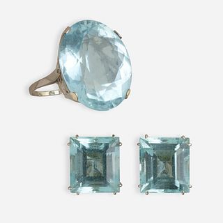 Aquamarine ring and earrings