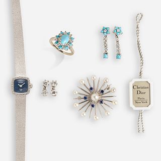 Dior wristwatch and group of diamond and gem-set jewelry