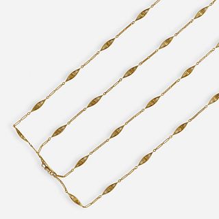 French gold sautoir necklace