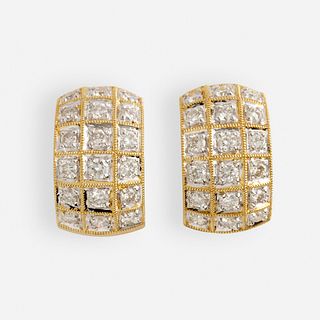 Diamond and gold ear clips